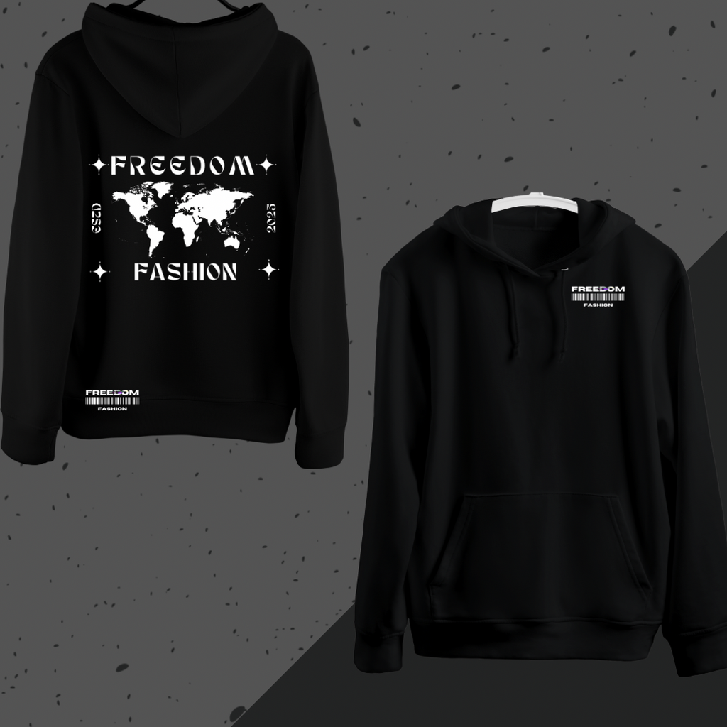 Premium Unisex Cotton Fleece Hoodie – Black