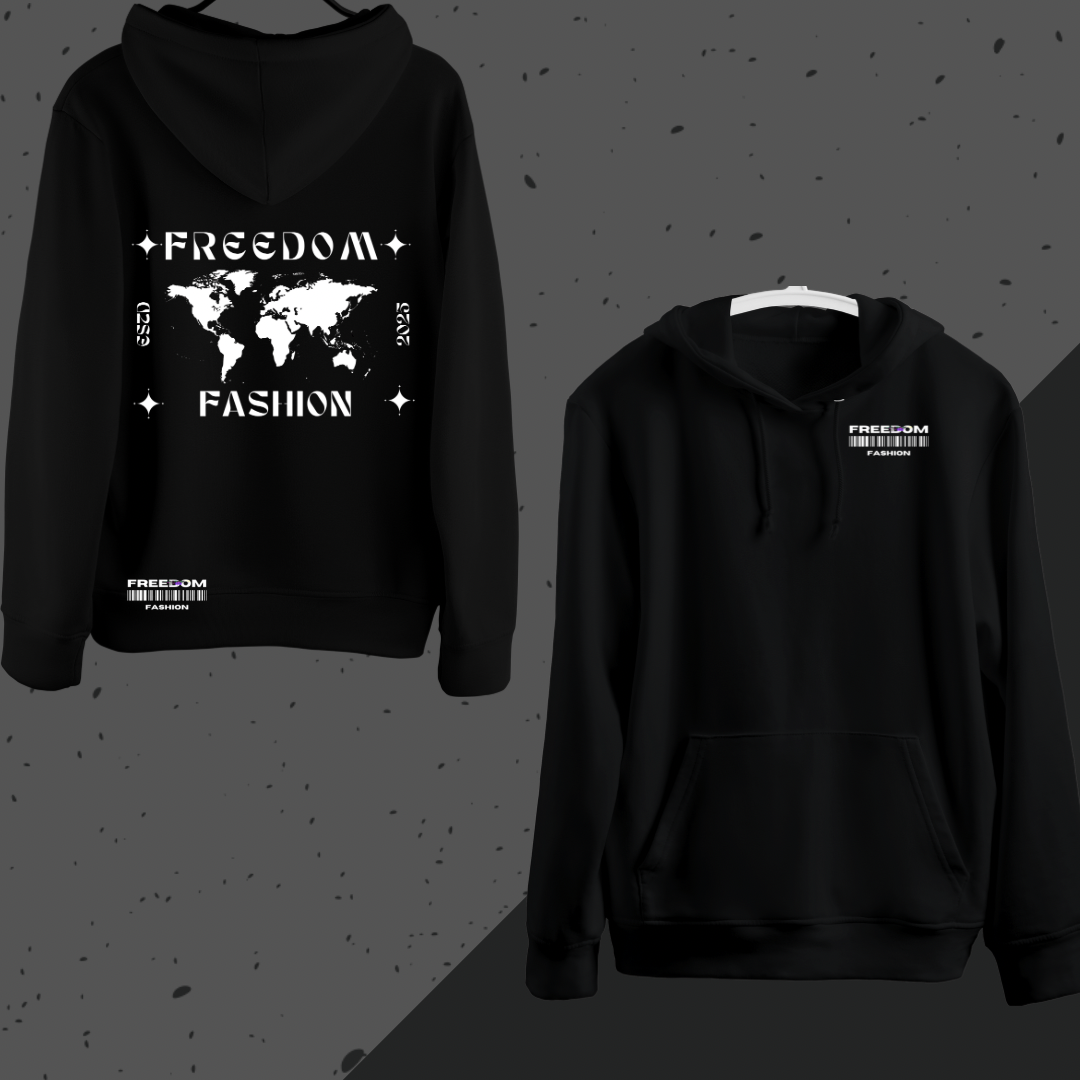 Premium Unisex Cotton Fleece Hoodie – Black