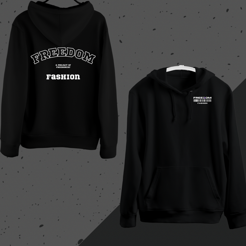 Premium Unisex Cotton Fleece Hoodie – Black
