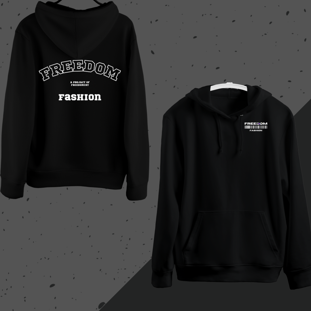 Premium Unisex Cotton Fleece Hoodie – Black