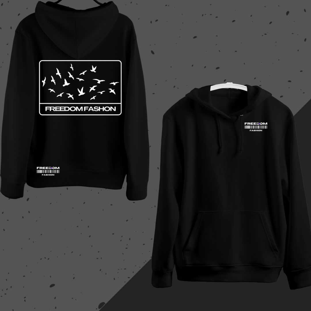 Premium Unisex Cotton Fleece Hoodie – Black